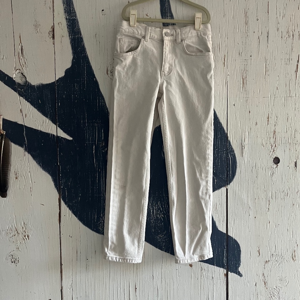 MANGO KIDS DENIM OFF WHITE STRAIGHT FIT SZ: 10